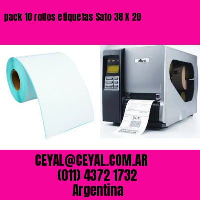 pack 10 rollos etiquetas Sato 38 X 20