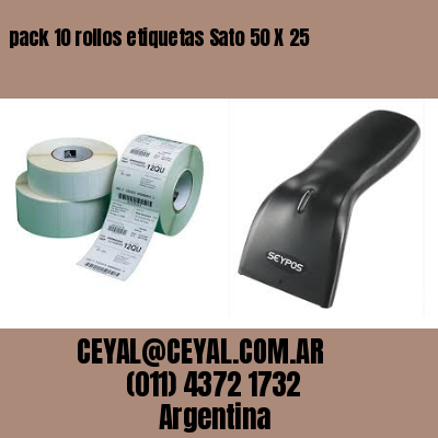 pack 10 rollos etiquetas Sato 50 X 25