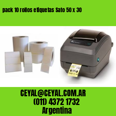 pack 10 rollos etiquetas Sato 50 x 30