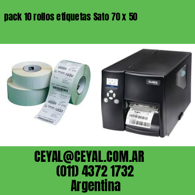 pack 10 rollos etiquetas Sato 70 x 50