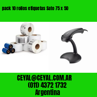 pack 10 rollos etiquetas Sato 75 x 50