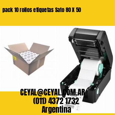 pack 10 rollos etiquetas Sato 80 X 50