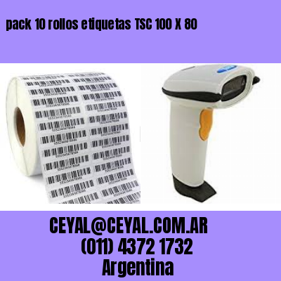 pack 10 rollos etiquetas TSC 100 X 80