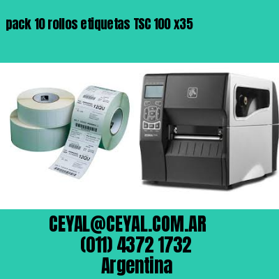 pack 10 rollos etiquetas TSC 100 x35