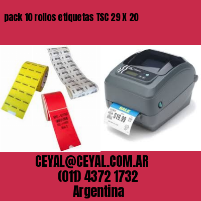 pack 10 rollos etiquetas TSC 29 X 20