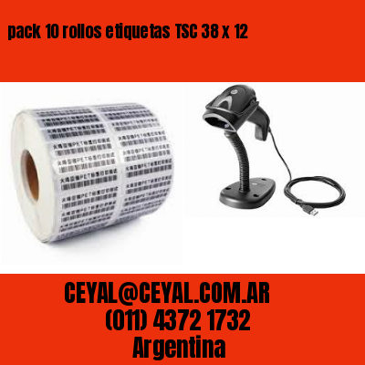 pack 10 rollos etiquetas TSC 38 x 12