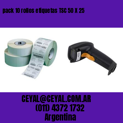 pack 10 rollos etiquetas TSC 50 X 25