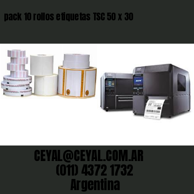 pack 10 rollos etiquetas TSC 50 x 30