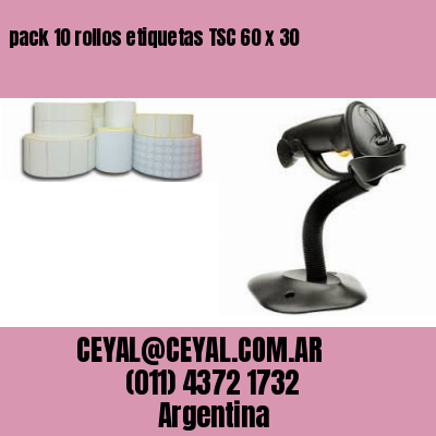 pack 10 rollos etiquetas TSC 60 x 30