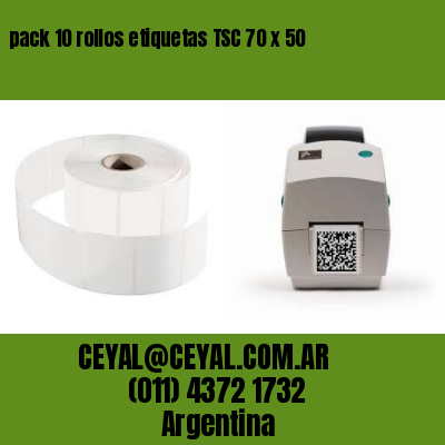 pack 10 rollos etiquetas TSC 70 x 50