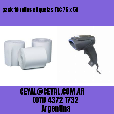 pack 10 rollos etiquetas TSC 75 x 50