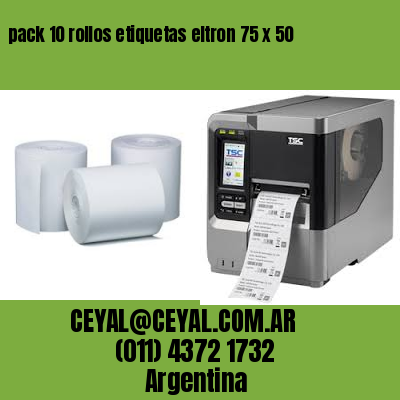 pack 10 rollos etiquetas eltron 75 x 50