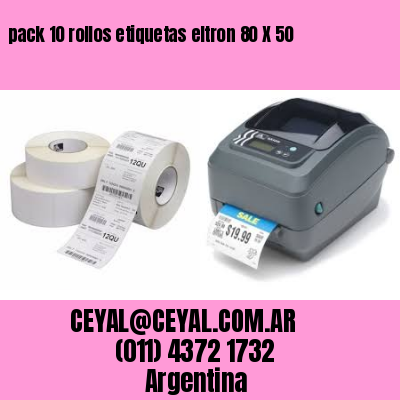 pack 10 rollos etiquetas eltron 80 X 50