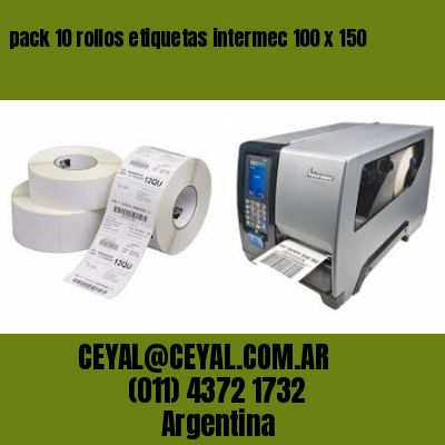 pack 10 rollos etiquetas intermec 100 x 150