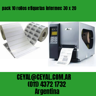 pack 10 rollos etiquetas intermec 30 x 20