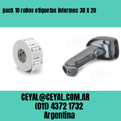 pack 10 rollos etiquetas intermec 38 X 20