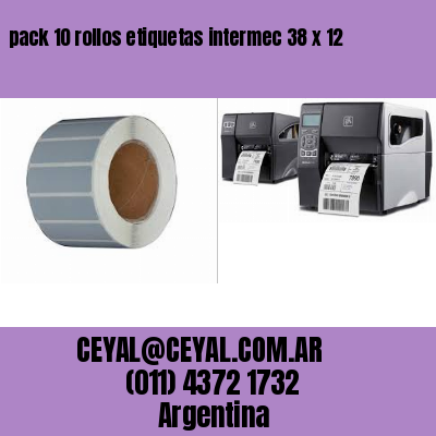 pack 10 rollos etiquetas intermec 38 x 12