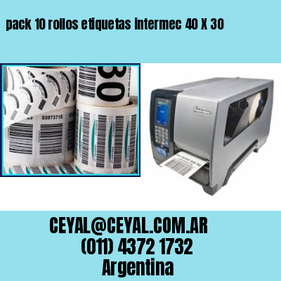 pack 10 rollos etiquetas intermec 40 X 30