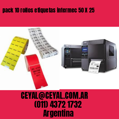 pack 10 rollos etiquetas intermec 50 X 25