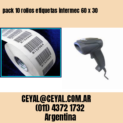 pack 10 rollos etiquetas intermec 60 x 30