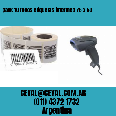 pack 10 rollos etiquetas intermec 75 x 50