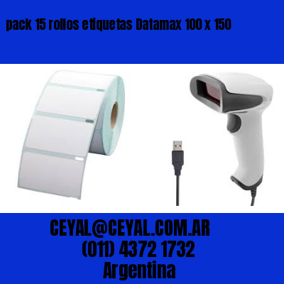 pack 15 rollos etiquetas Datamax 100 x 150