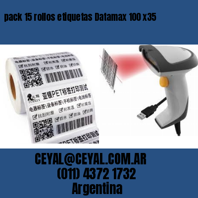 pack 15 rollos etiquetas Datamax 100 x35