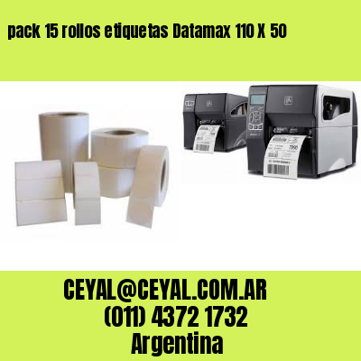 pack 15 rollos etiquetas Datamax 110 X 50
