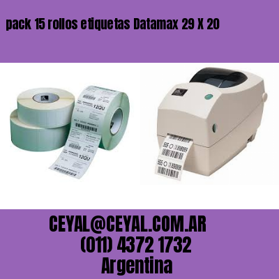 pack 15 rollos etiquetas Datamax 29 X 20