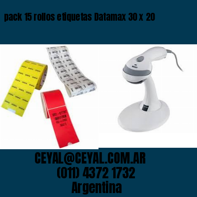 pack 15 rollos etiquetas Datamax 30 x 20