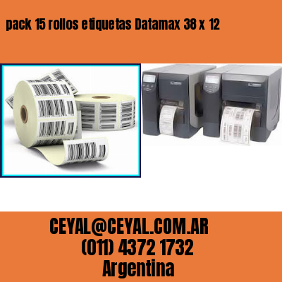 pack 15 rollos etiquetas Datamax 38 x 12