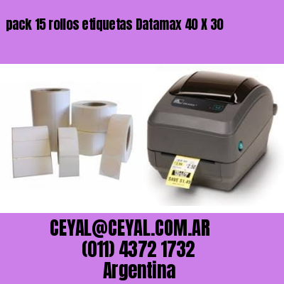 pack 15 rollos etiquetas Datamax 40 X 30