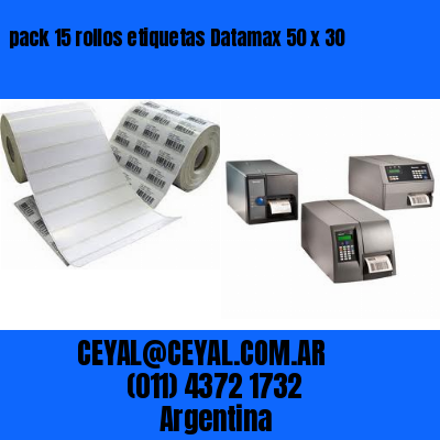 pack 15 rollos etiquetas Datamax 50 x 30