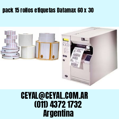 pack 15 rollos etiquetas Datamax 60 x 30