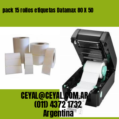 pack 15 rollos etiquetas Datamax 80 X 50