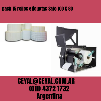 pack 15 rollos etiquetas Sato 100 X 80