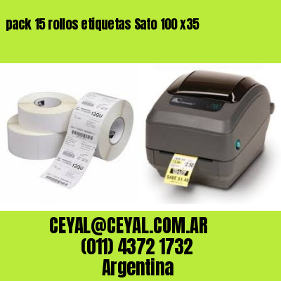 pack 15 rollos etiquetas Sato 100 x35