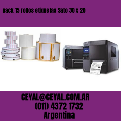 pack 15 rollos etiquetas Sato 30 x 20