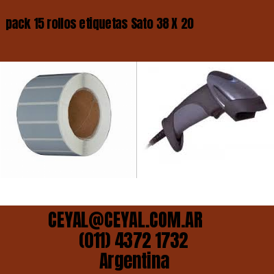 pack 15 rollos etiquetas Sato 38 X 20