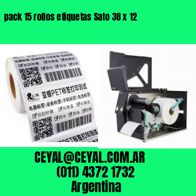 pack 15 rollos etiquetas Sato 38 x 12