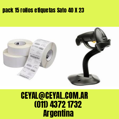 pack 15 rollos etiquetas Sato 40 X 23