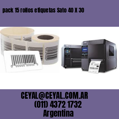 pack 15 rollos etiquetas Sato 40 X 30