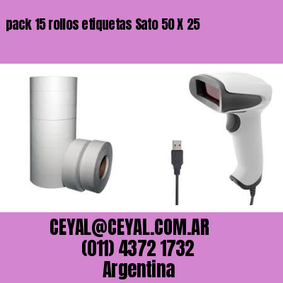 pack 15 rollos etiquetas Sato 50 X 25