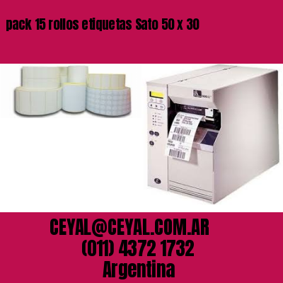 pack 15 rollos etiquetas Sato 50 x 30