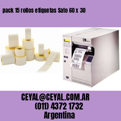 pack 15 rollos etiquetas Sato 60 x 30