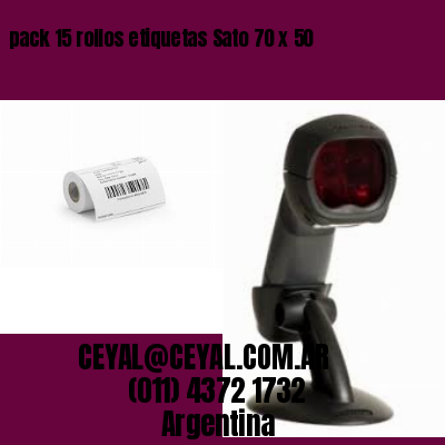 pack 15 rollos etiquetas Sato 70 x 50