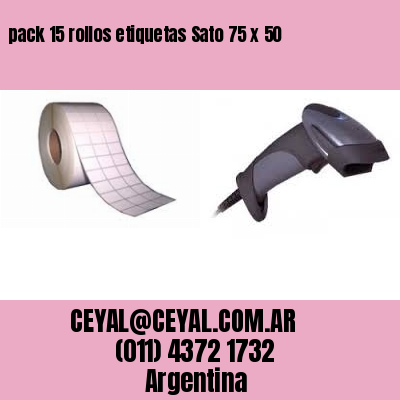 pack 15 rollos etiquetas Sato 75 x 50