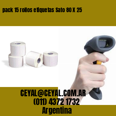 pack 15 rollos etiquetas Sato 80 X 25