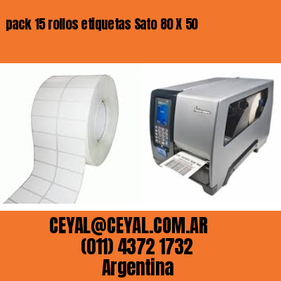 pack 15 rollos etiquetas Sato 80 X 50