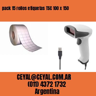 pack 15 rollos etiquetas TSC 100 x 150